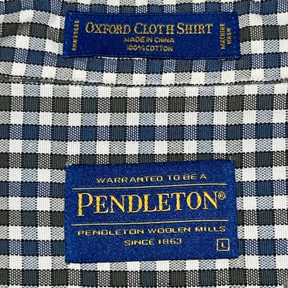 Pendleton Oxford Cloth Shirt Men’s Checkered Button Down Dress Shirt Size Large - Picture 4 of 16